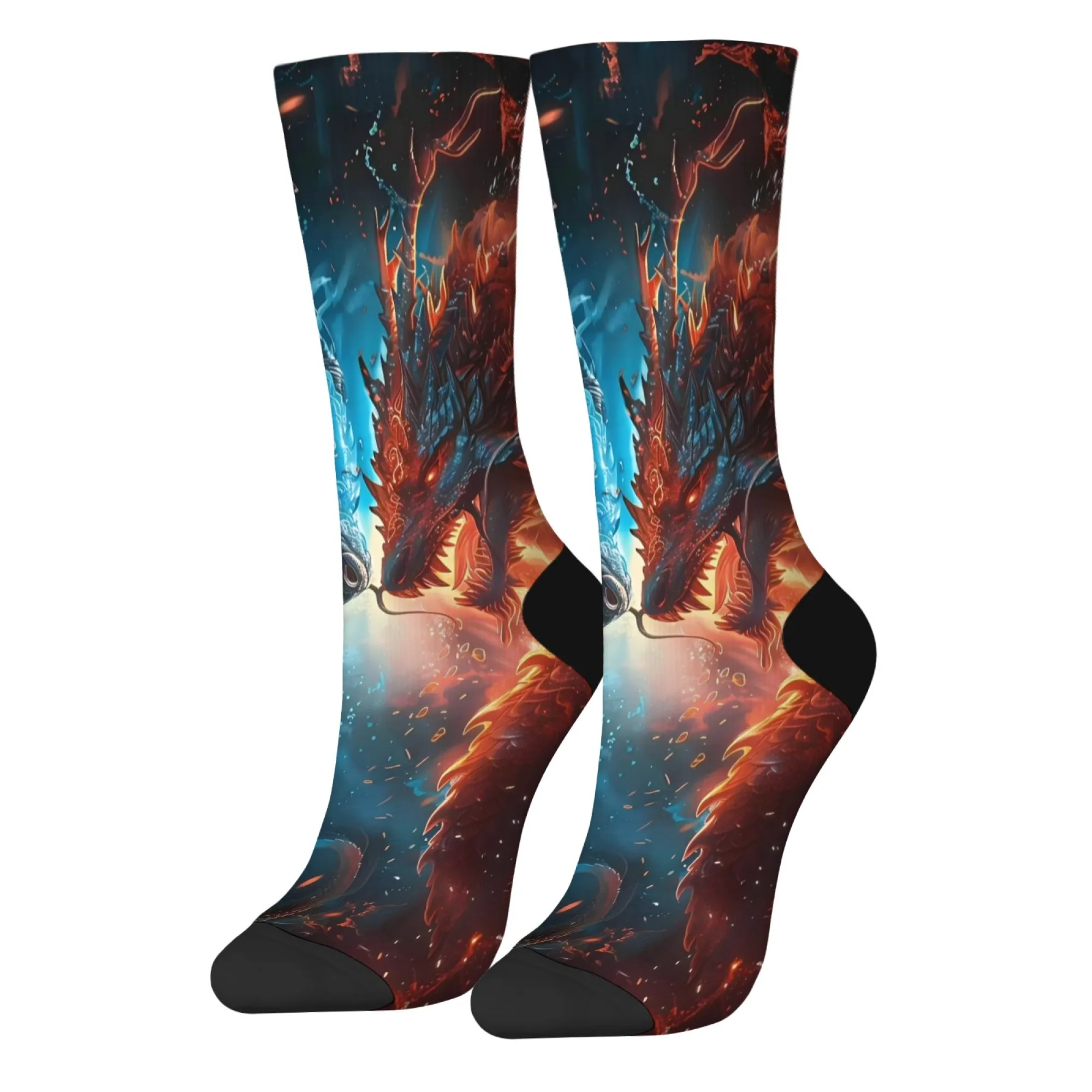 ملحمة الجليد والنار التنين طباعة الرجال الجوارب مريحة للتنفس عدم الانزلاق الجوارب الجدة Harajuku الشارع الهيب هوب طاقم الجوارب