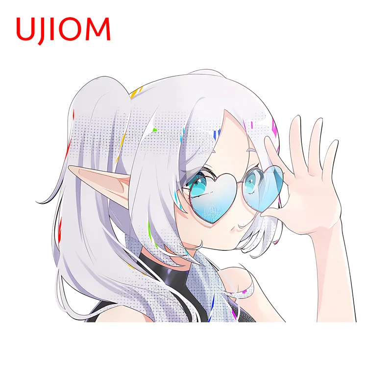 UJIOM Funny Frieren Cartoon Girl Wall Sticker Exquisite Fashionable Sunscreen Decals Nice Windows Murals Amusing Wallpapers