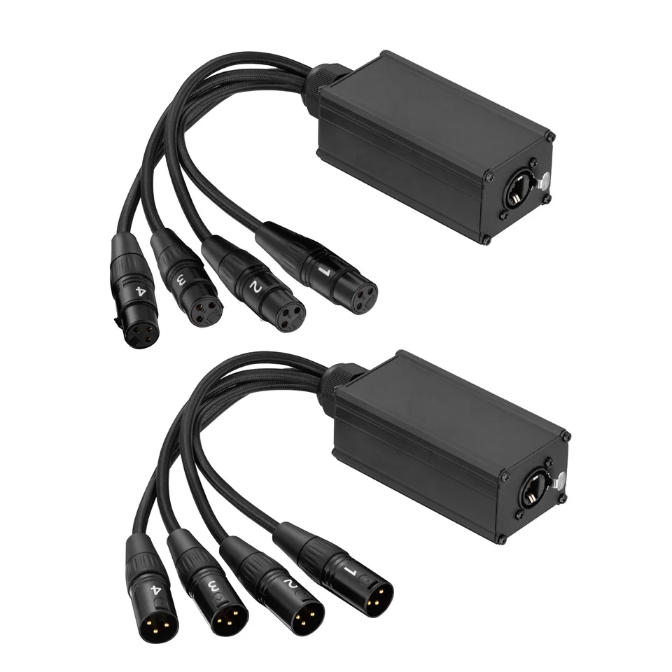 Bochara 25 cm 4 Kanaals 3Pin XLR Audio/DMX Over Netwerkkabel naar RJ45 Extender voor Stage Sound Verlichting en Opnamestudio - afbeelding 2