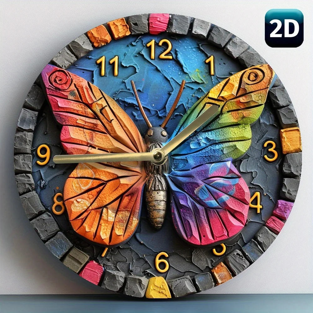 1 Piece Of 8-Inch (20X20 Cm) Silent Circular Wall Clock With Quartz Movement Living Room, Home, Dormitory, And Office