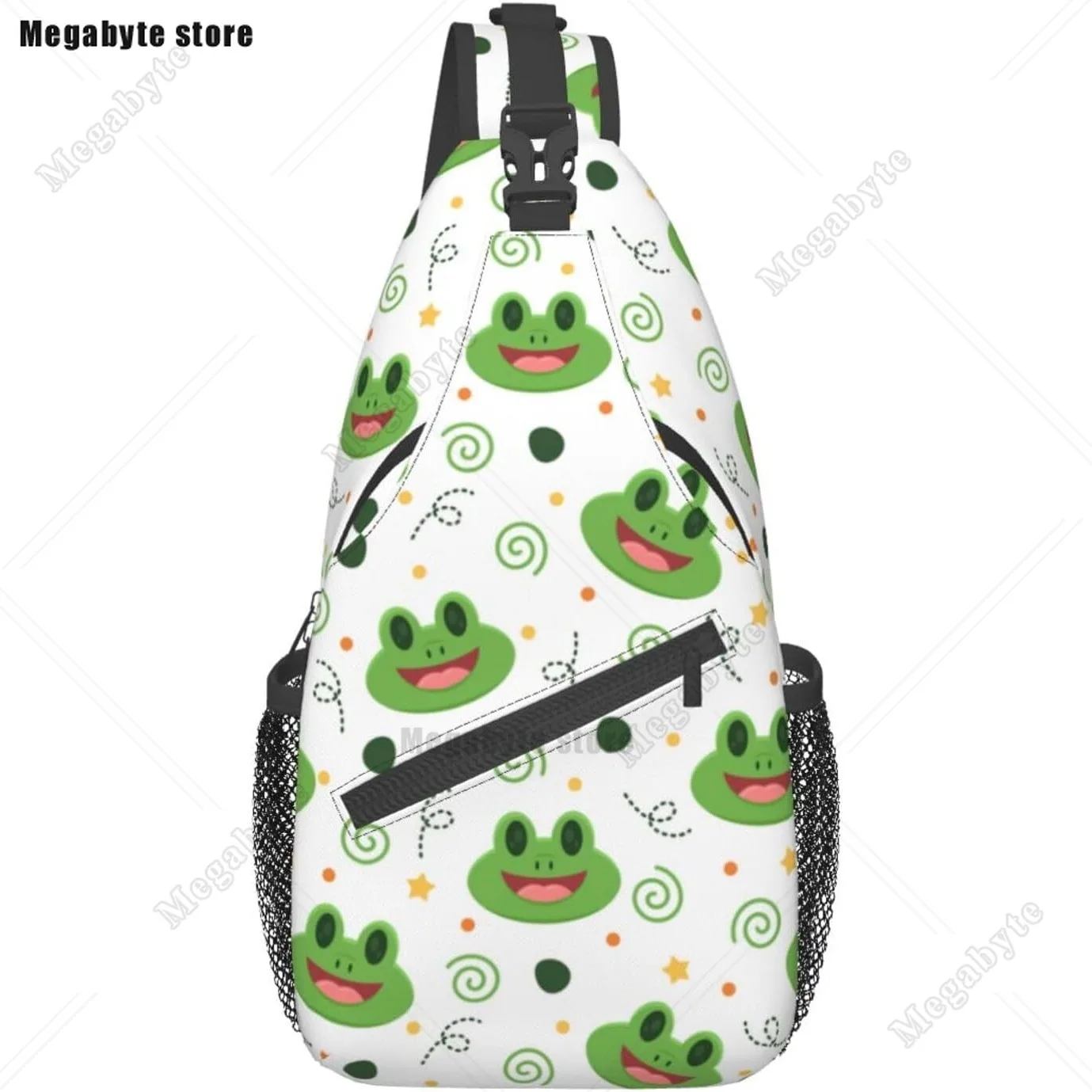 

Cute Frogs White Sling Bag for Women Men Travel Crossbody Sling Backpack Small Chest Shoulder Bag Gym Sports Hiking Daypack
