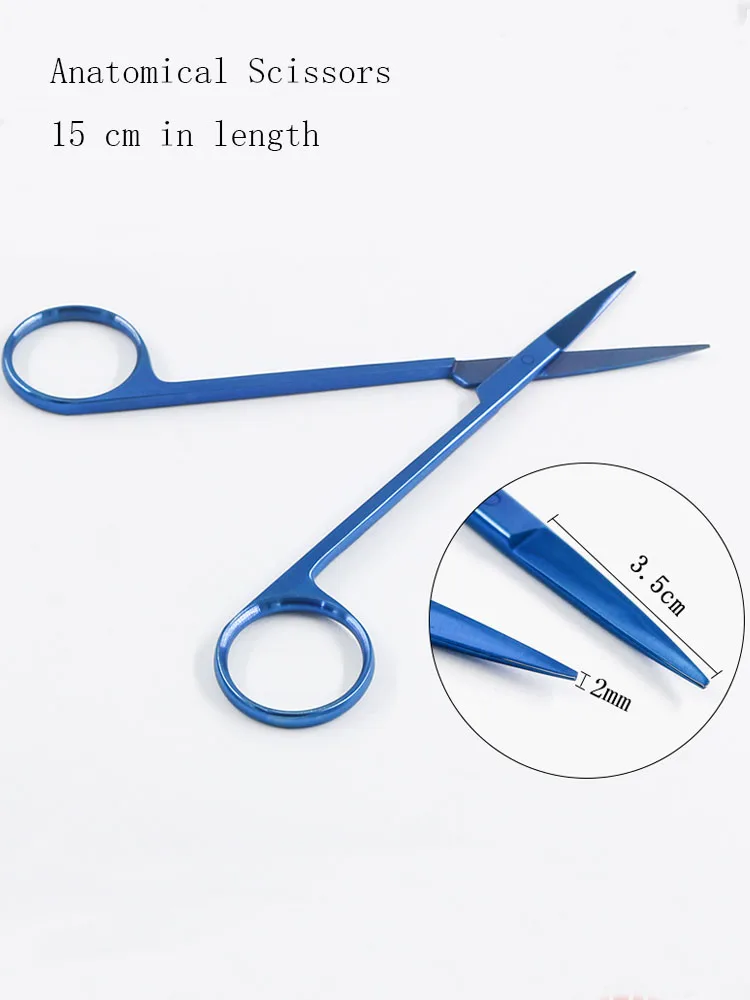 Titanium alloy anatomical scissors are used for blunt shear and rigid anti-rust surgical suture