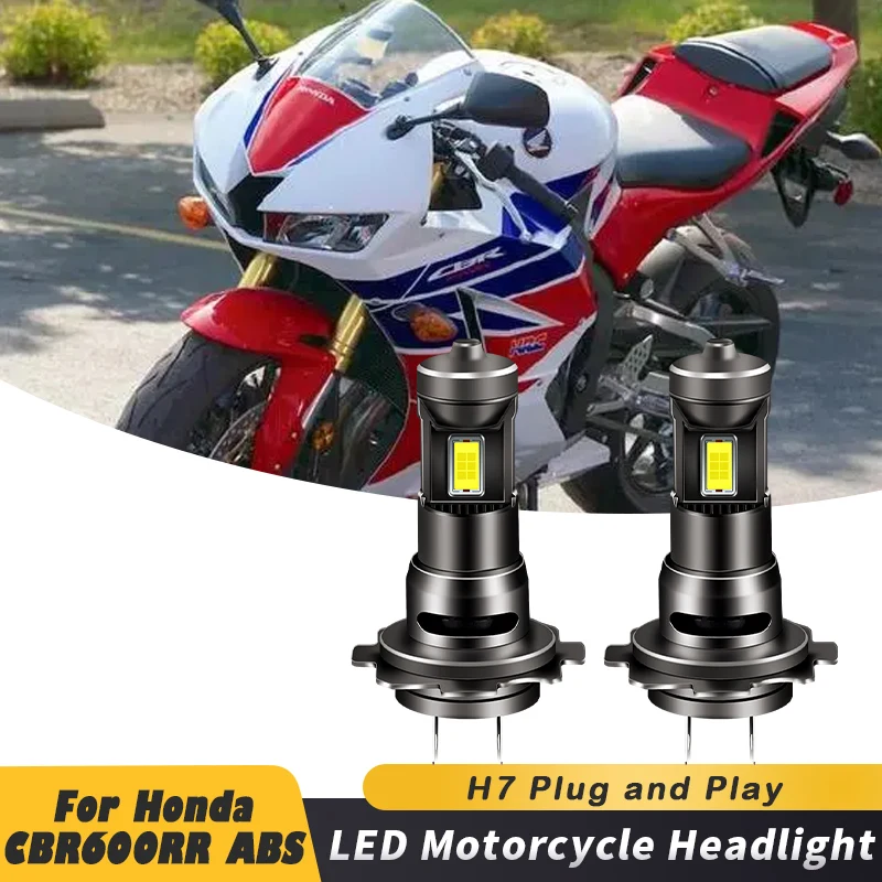 

1/2pcs 35W H7 6500K Bright White Motorcycle A5 LED Bulbs Headlight For Honda CBR600RR ABS 2009 2010 2011 2012-2023 motorcycle