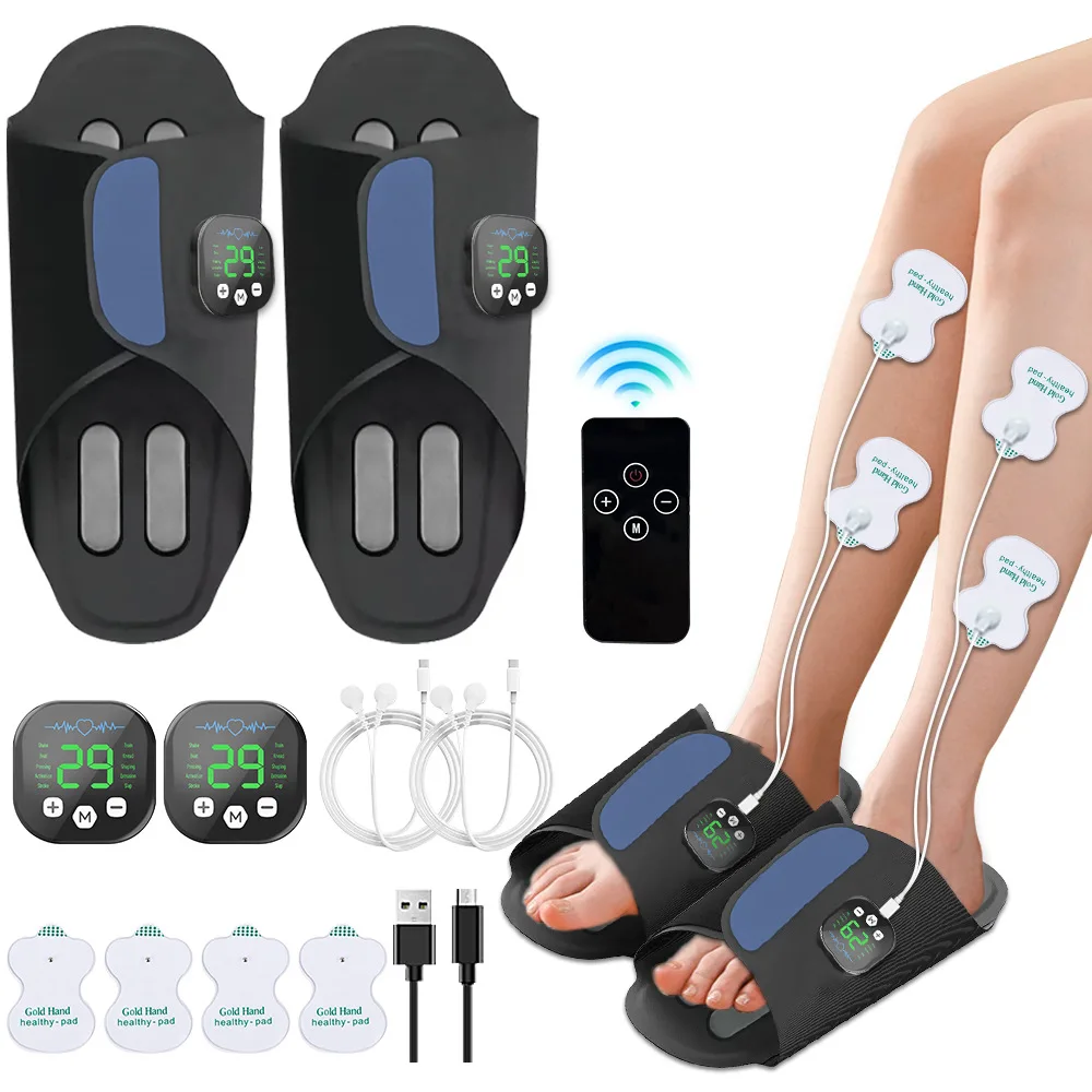 Foot Massage Instrument Rechargeable 10 Adjustable Models Electric Vibrating Foot Muscle Relaxation Massager Shoes