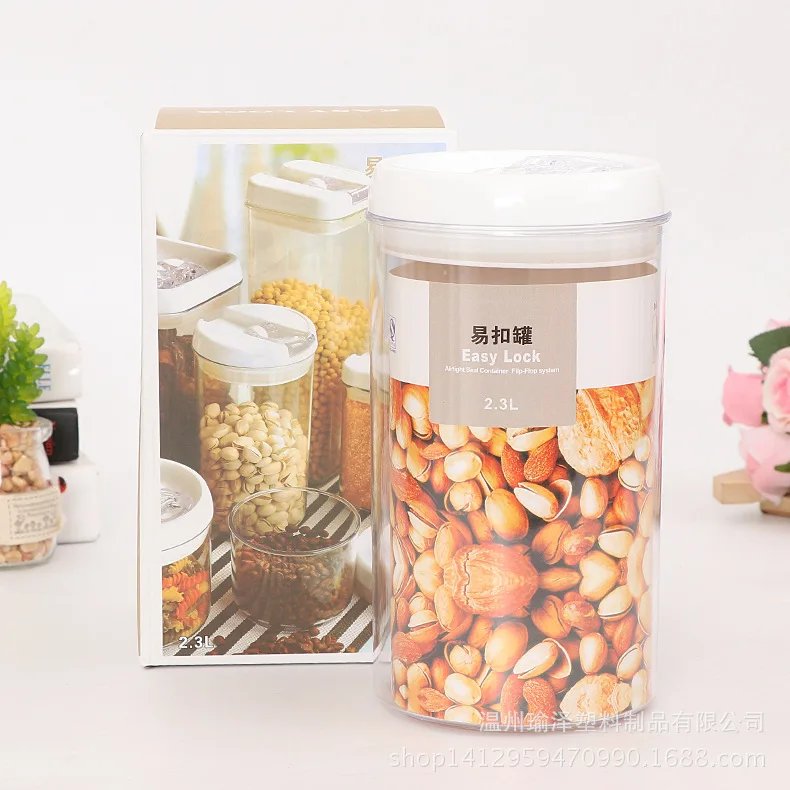 Multi-capacity Plastic Food Storage Box Snacks Dried Fruits Multigrain Storage Tanks Kitchen Containers Transparent Sealed Cans