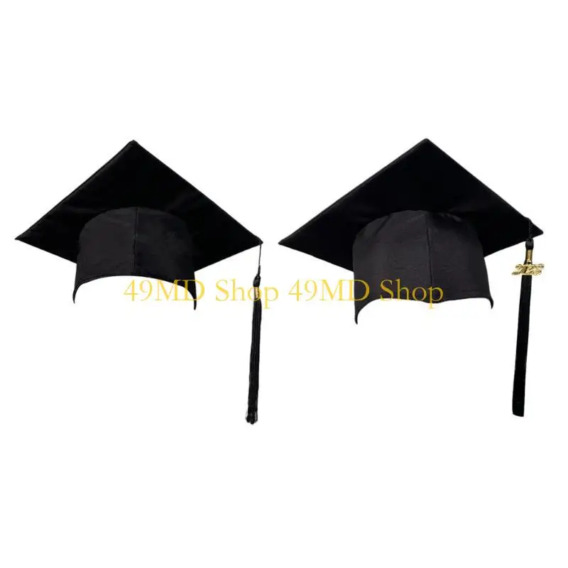 49MD GRAD Graduation Hat for Graduate 2023 with Tassel Black Photography Props