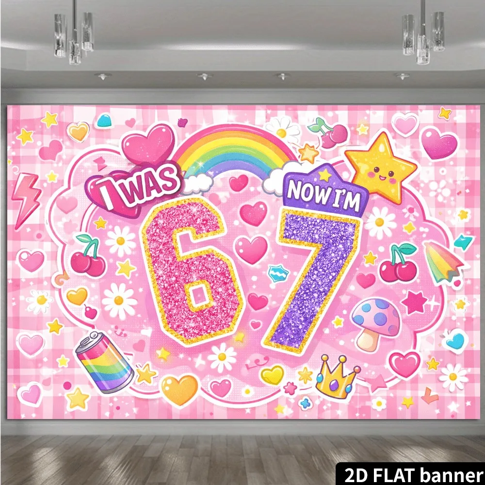 2D Flache Farbige Zahlen ICH BIN JETZT 6, WAR EHER 7 - Themen-Dekoration für Jungen- und Mädchen-Geburtstagsfeiern, Party-Hintergrund, Partyzubehör, Deko-Banner – Detail 3