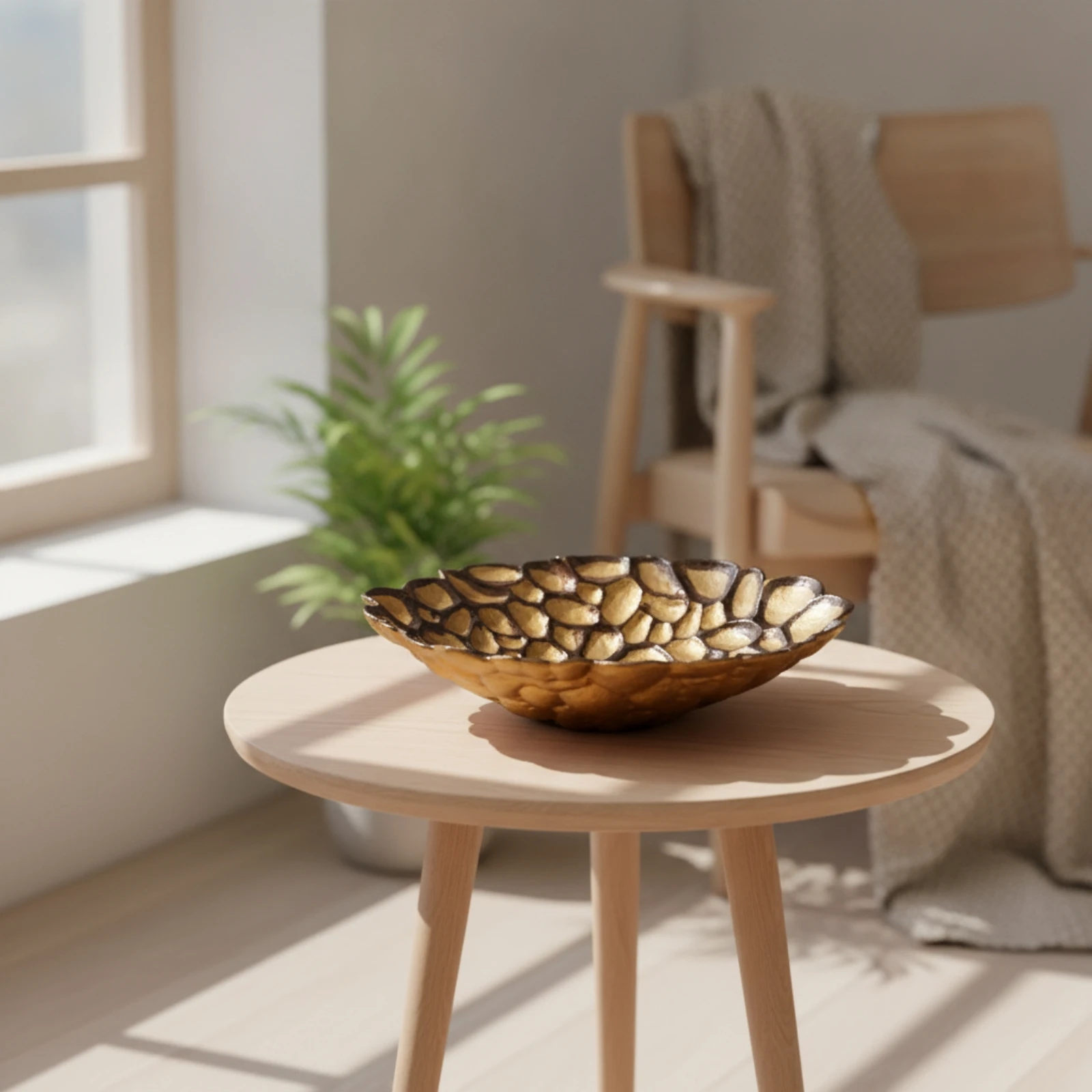 Fruit Platter Sculptural Decorative Bowl Tabletop Tray Natural Practical for Coffee Table, Entryway Console
