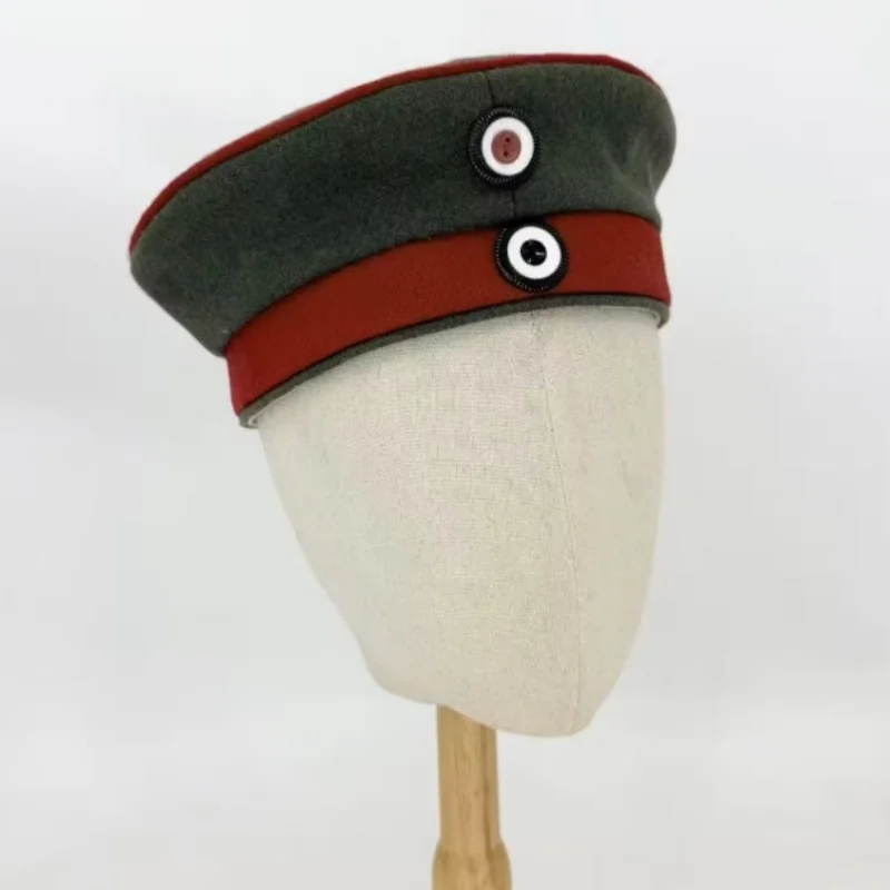German Wool Retro Hat Kratzchen Feldmutzen Vintage Prussian Style Cap Cosplay Uniform Accessory