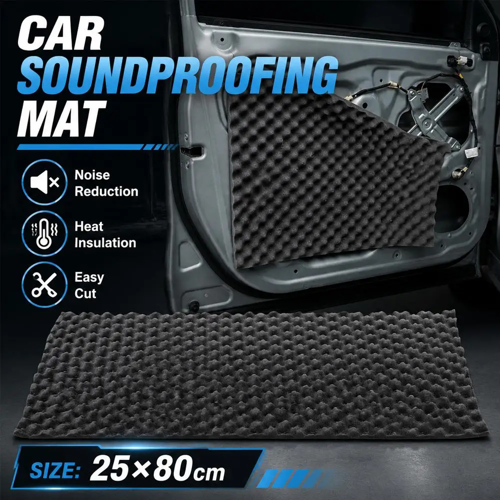 Car Soundproof Foam Panel Egg Crate Sound Insulation Sponge with Strong Adhesive Backing for Room Walls Car Noise Reduction