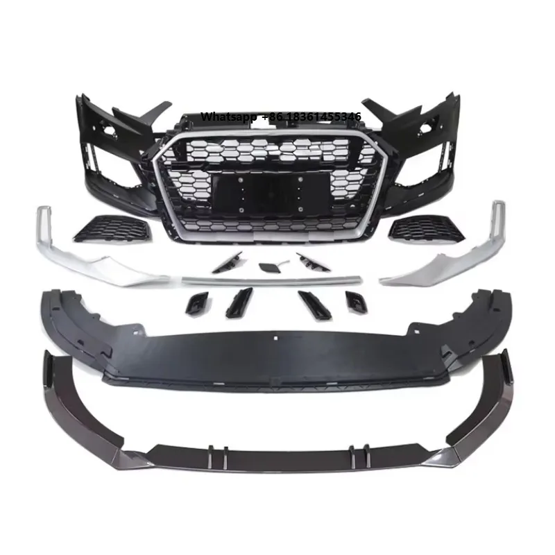

A3 S3 Front Bumper with Grill Front Lip RS3 Style Auto Body Kit for A3 S3 8V.5 2017 2018 2019 8V5807065GRU