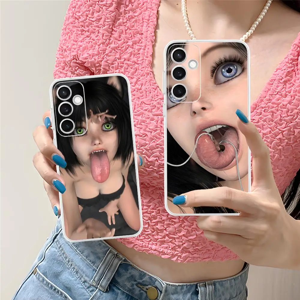 Y2K Girl Teena CLMJ Phone Case for Samsung Galaxy S25 S24 S23 S22 S21Plus FE Ultra Soft TPU Clear Shockproof Cover