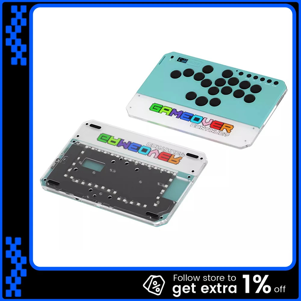 

DOIO KBGM-H06 PRO+ Mechanical Keyboard Aluminum Alloy Mini Gamer Keyboard Arcade Fighting For Ps5 Switch Steam Ns2 Gifts