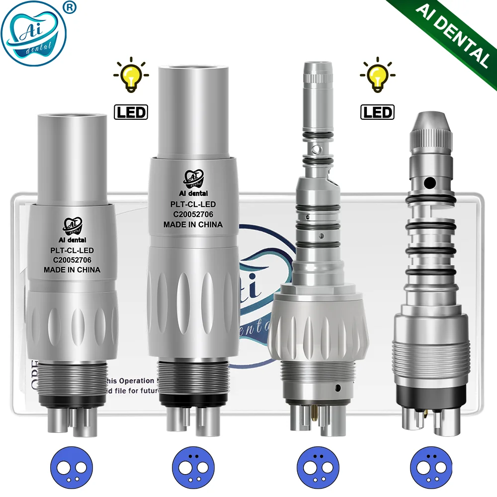 AI-K/NCL 2/4/6 Hole Self Generator LED Quick Coupling High Speed Handpiece Air Turbine Connect Dental Chair Supply Products