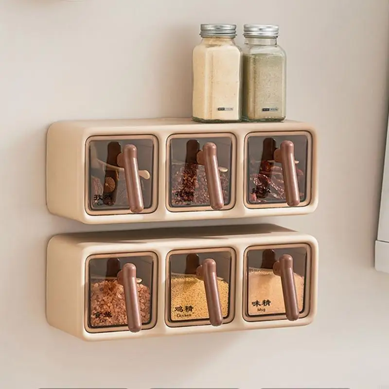 H8WB Space Saving Kitchen Spice Holder Convenient Wall Hanging Condiment Holder Rack