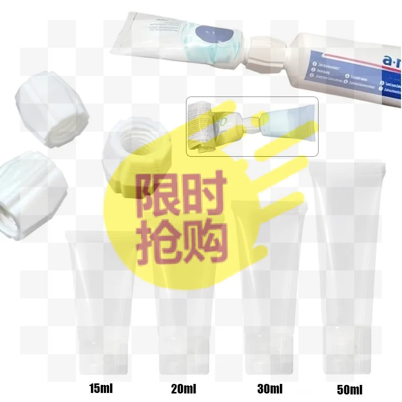 3Pcs Travel Bottles+ Adapters Toothpaste Squeezer Adapter No-Spill Tube Roller For Travel Home Organizer Toothpaste Saver Tool