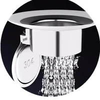 

【F】S/L Squatting Pan Anti-smell Plug Bathtub Sewer Pipe Anti-blocking Cover Stainless Steel Toilet Floor Deodorize Stopper