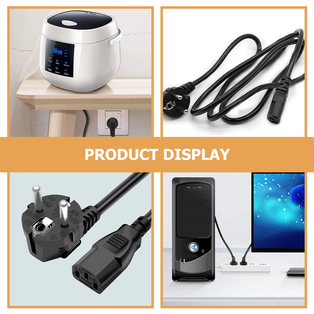 

Rice Cooker Power Cord Monitor Replacement 2 Pin Connector Universal Computer Prong Cable AC PC Cables Electric Tools