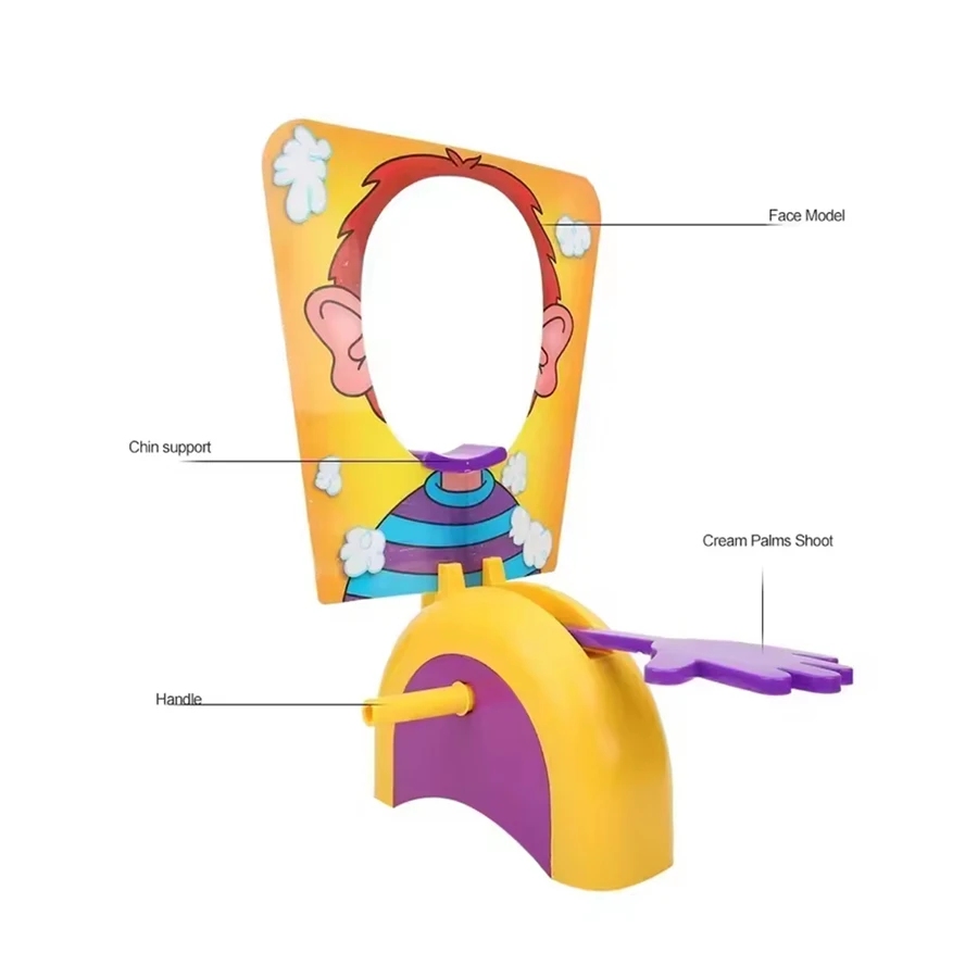 1pc Pie Face Gioco Whipped Cream nel viso Gioco da tavolo per famiglie per bambini Divertente gioco di società Gadget Scherzo Bavaglio Scherzi Giocattolo antistress
