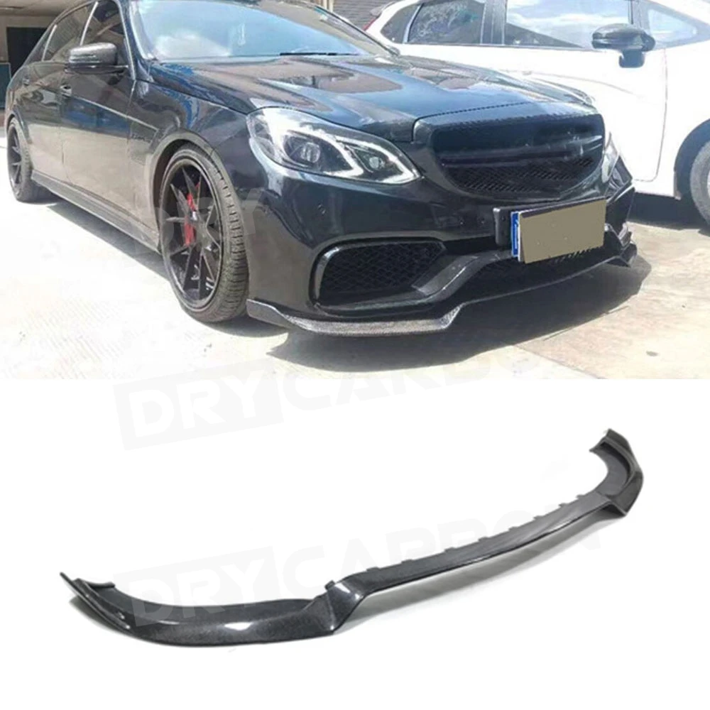 For W212 Carbon Fiber Front Lip Bumper Spoiler Chin Splitters For Benz E Class E260 300 E400 E63 2014-2016 Car Bumper Guard FRP view 5
