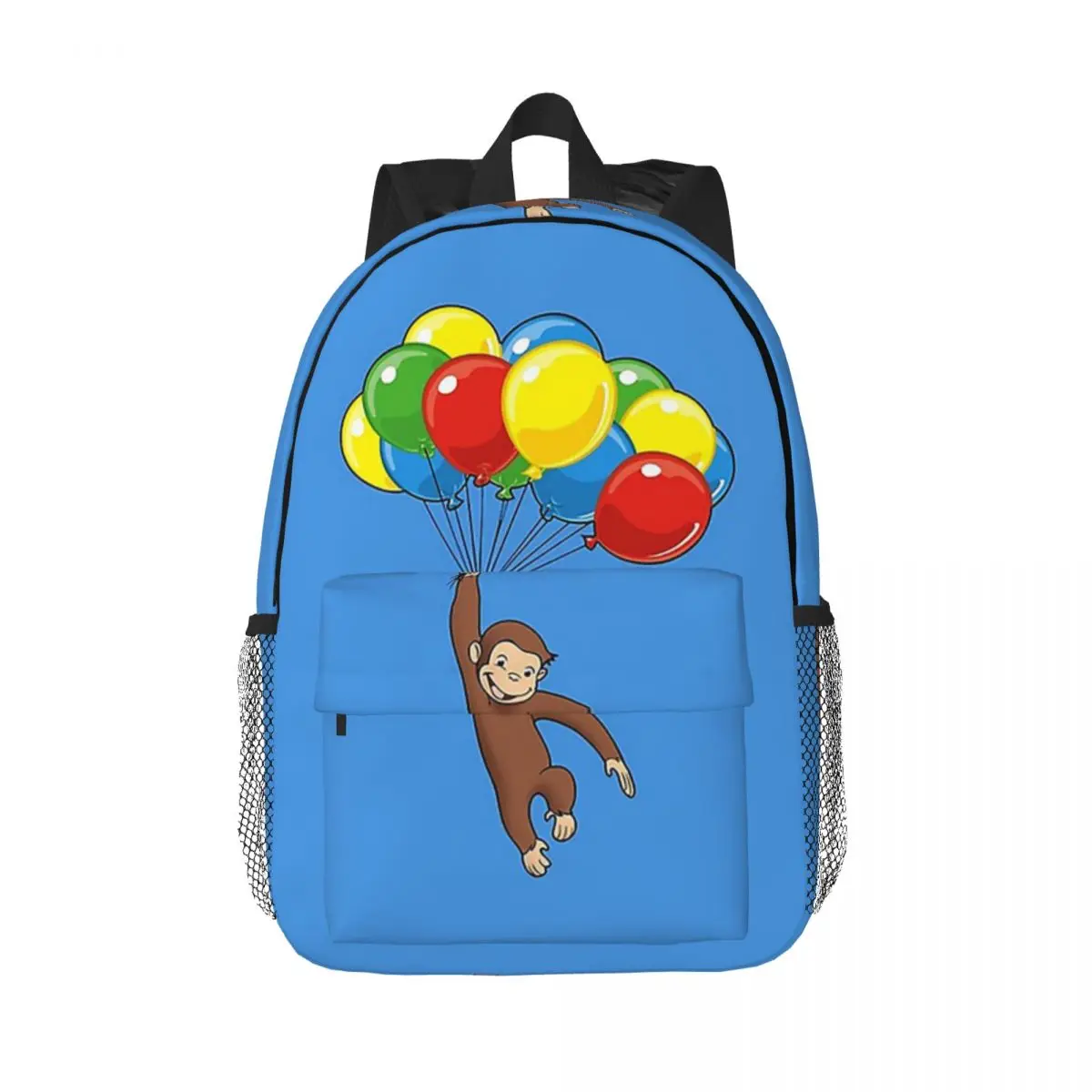 Curious George With Balloons Backpack Daypack Large Capacity Boys Girls BookBag Shoulder Bags for Men Women Children School Bag