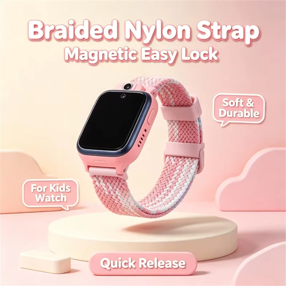Smart Watch Kids - Gevlochten nylon magnetische horlogeband 15 mm