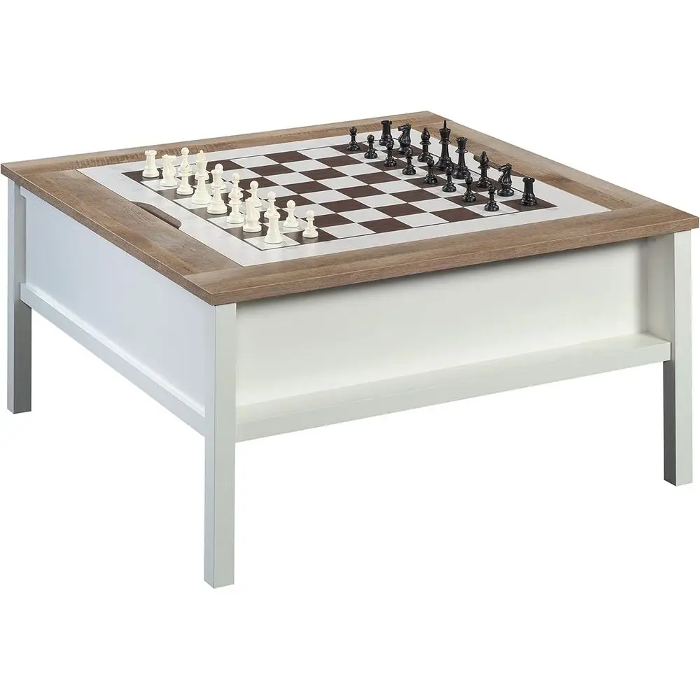 

Cottage Road Coee Table/Gaming Table with Removable Top, Sot White inish