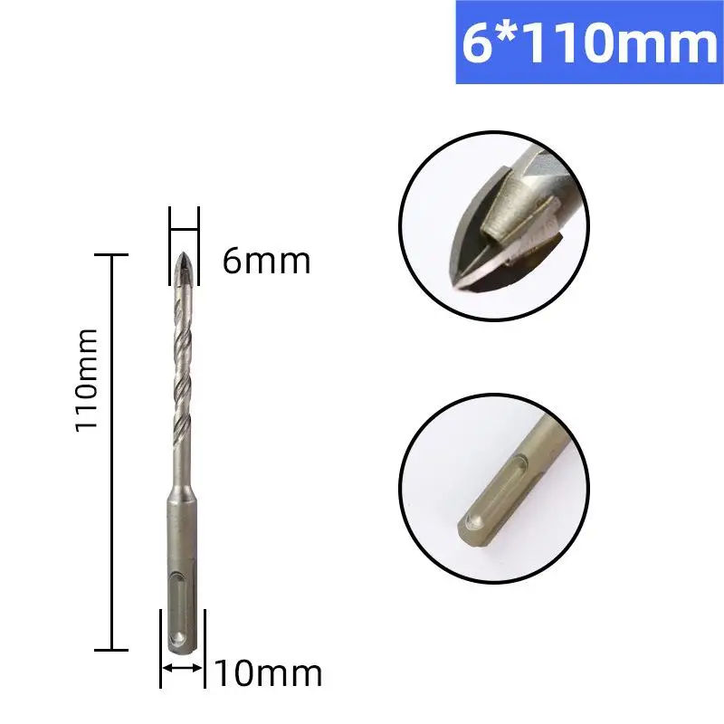 Imagem -05 - Sds Plus Shank Drill Bit Grupo Carboneto Azulejo Cerâmico Porcelana Concreto Tijolo Vidro Perfuração de Diamantes Ferramentas para Trabalhar Madeira 612 mm