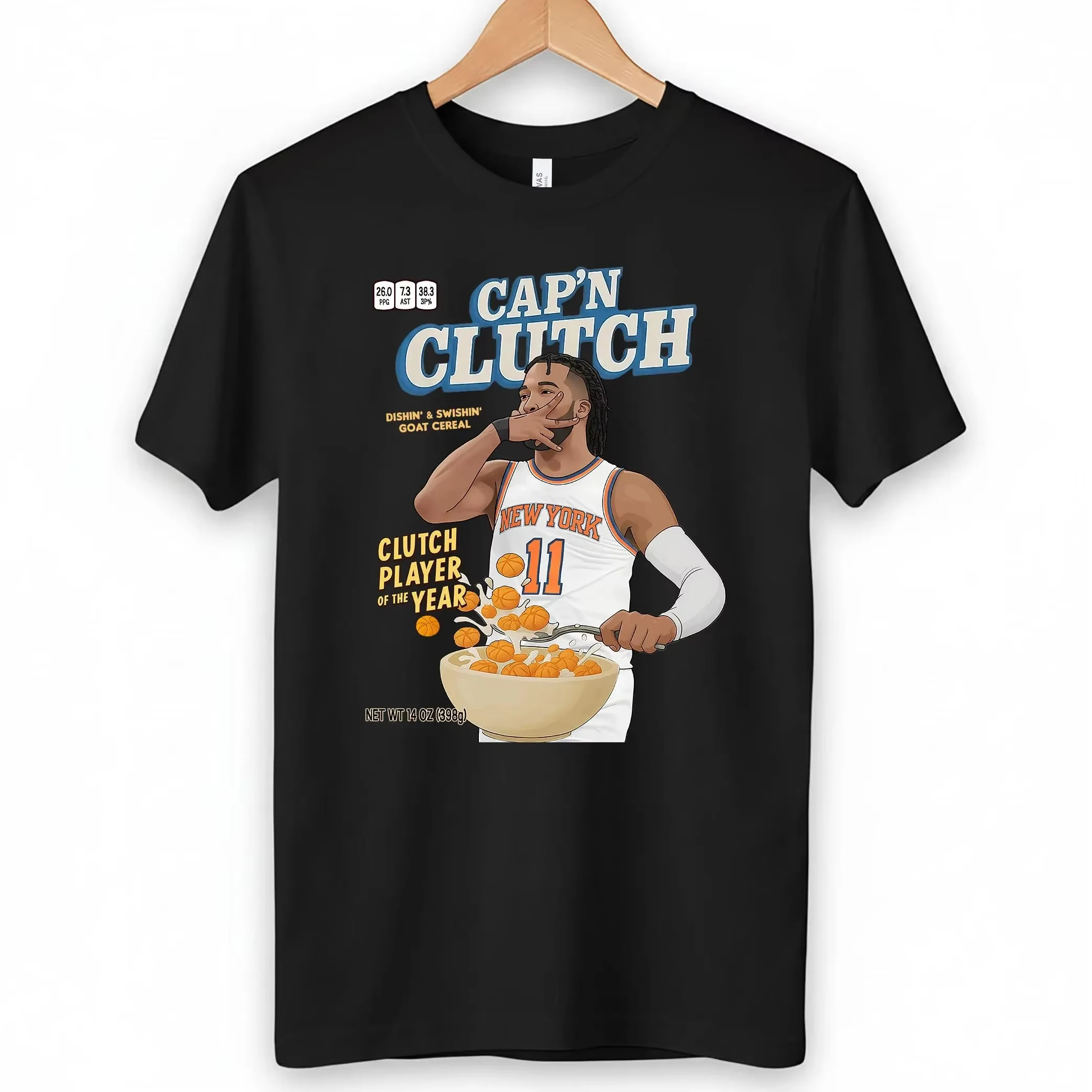 Camiseta New York Captain Clutch Jalen Brunson para hombre y mujer, ropa de algodón de verano, camiseta de manga corta con cuello redondo, ropa de calle