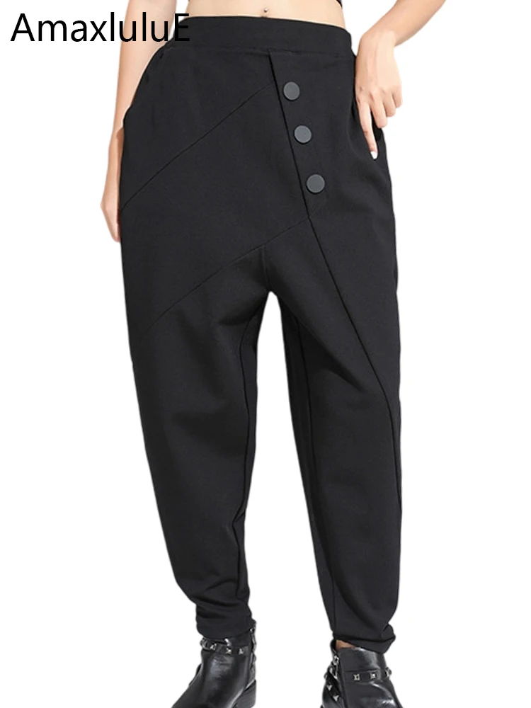 

Amax LuluE Brand 2025 Autumn Womens Fashion Loose Vintage Long Pants Ladies Classic Leisure Harem Trousers Soild Cotton Clothes