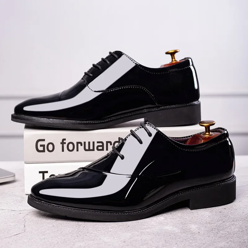 New Shiny Leather Shoes 2024 Men Business Formal Shoes All-match Wedding  Party Shoes for Men Black Patent Leather Italian - AliExpress 322