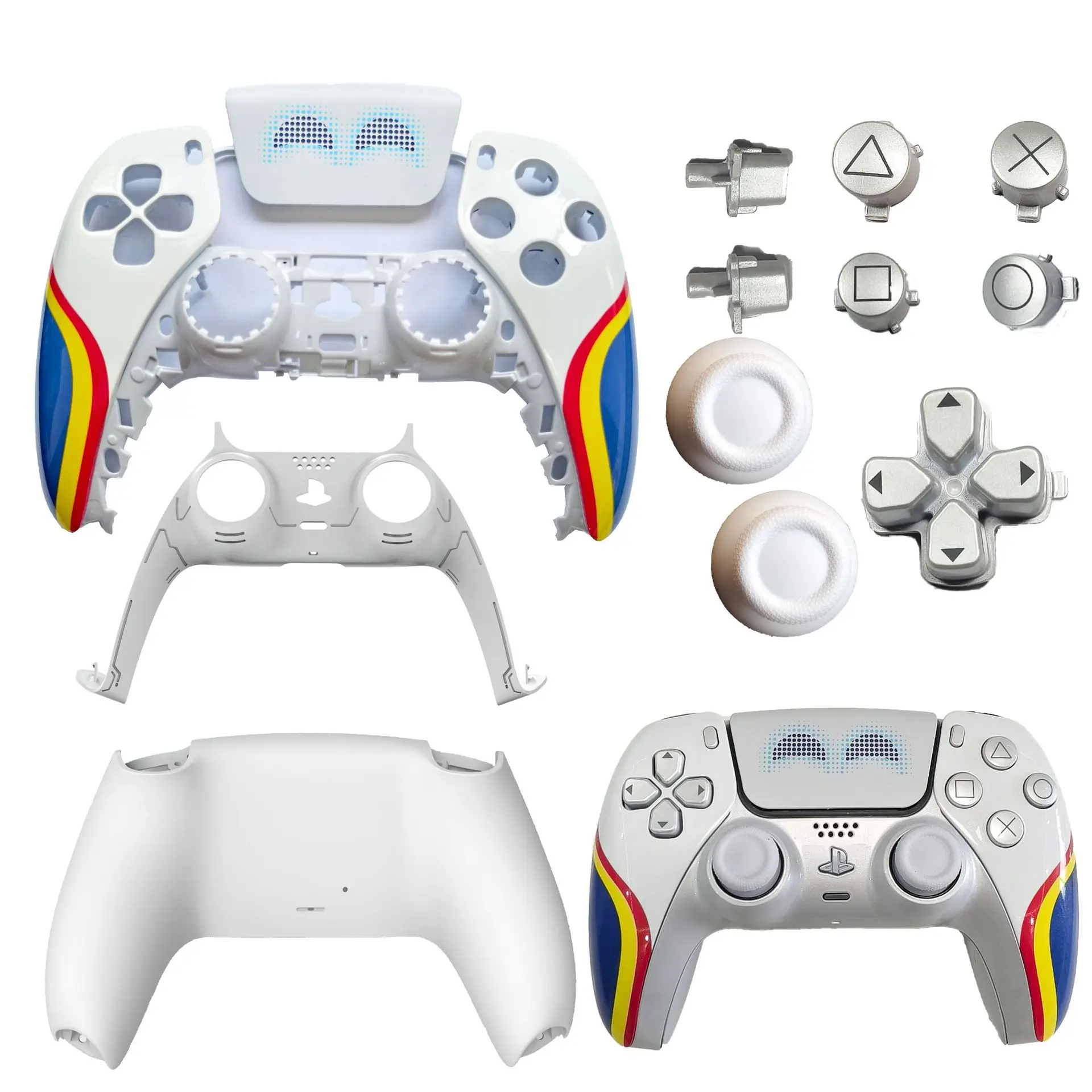

Сменный корпус для геймпада PS5 с рисунком, аксессуары для ремонта и замены внешнего вида контроллера PS5