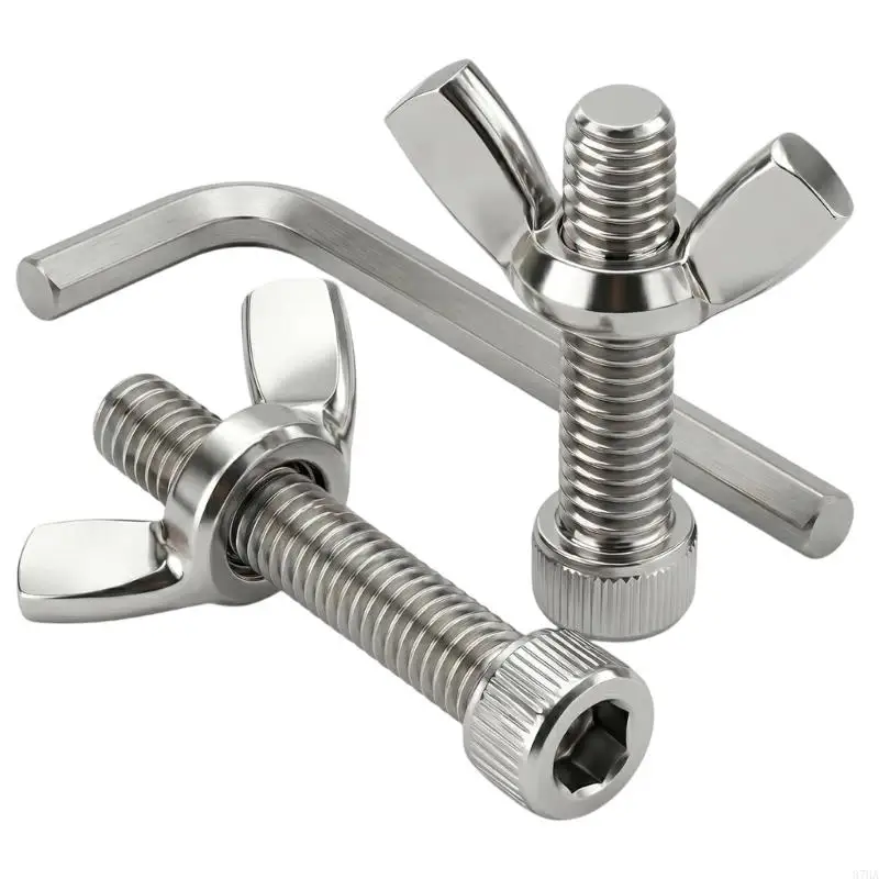 2Pcs Stainless Steel Bat Shaped Positioning Pin For Pottery Wheel With Butterfly Nut Easy To Install 87HA