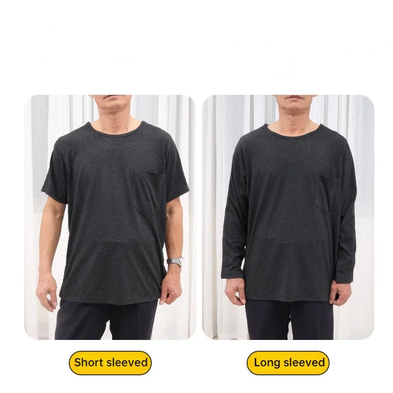 Camiseta de paciente estilo botón de despegue fácil de usar, acupuntura posoperatoria, PICC, ropa de cuidado para ancianos postrados en cama para fracturas de brazos