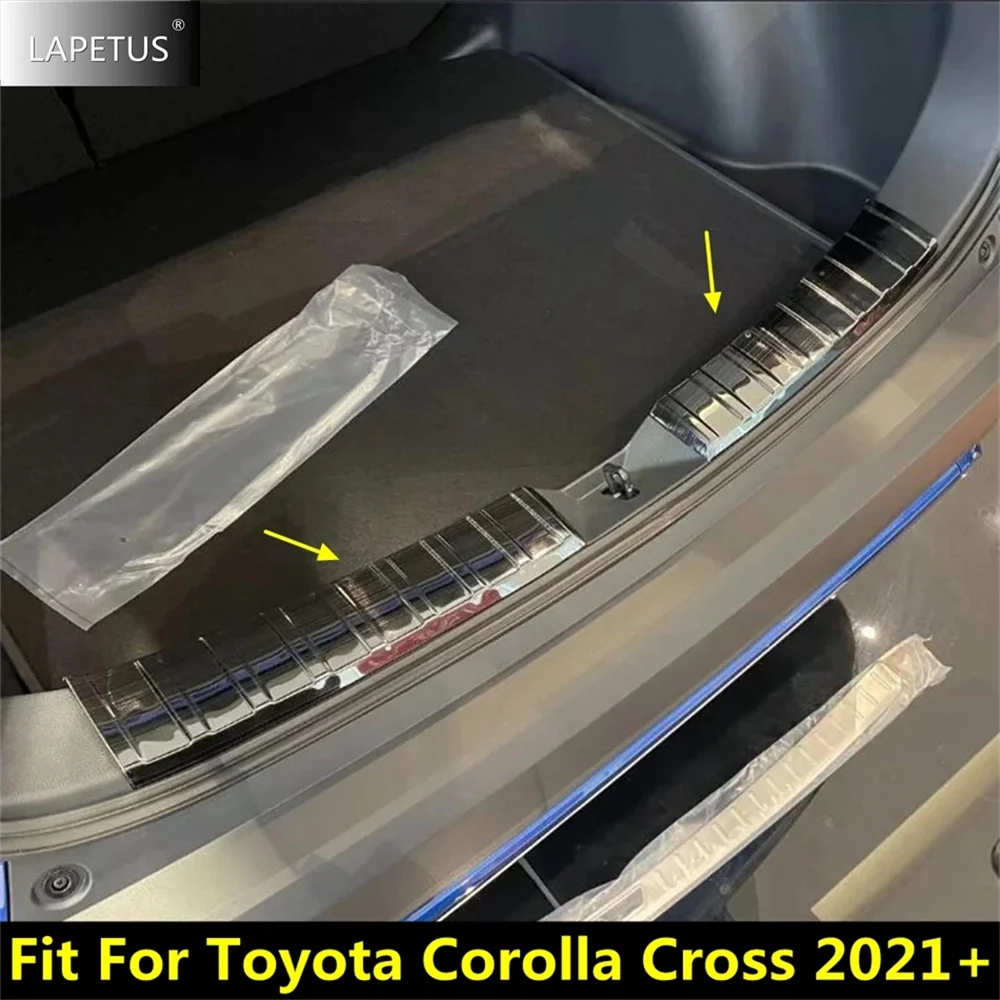 

Rear Trunk Bumper Sill Plate Protector Guard Cover Trim For Toyota Corolla Cross 2021 - 2023 Black / Silver Exterior Accessories