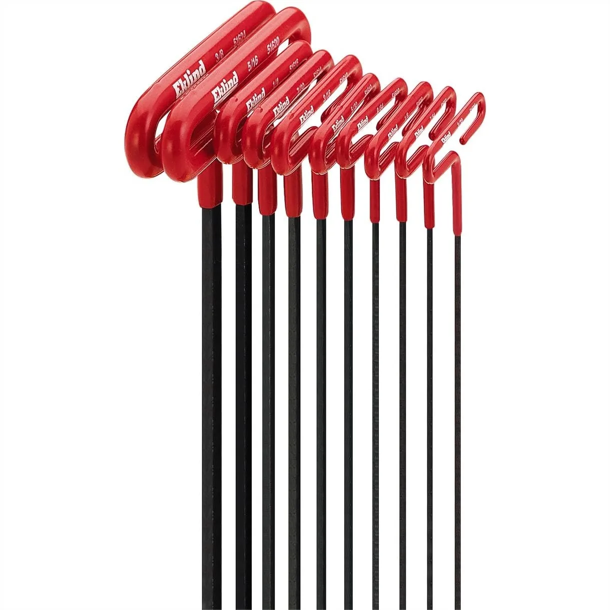 

Cushion Grip Hex T-Key Allen Wrench Set 10pc SAE Inch Sizes 3/32-3/8 with Longer Shafts for Extra Reach
