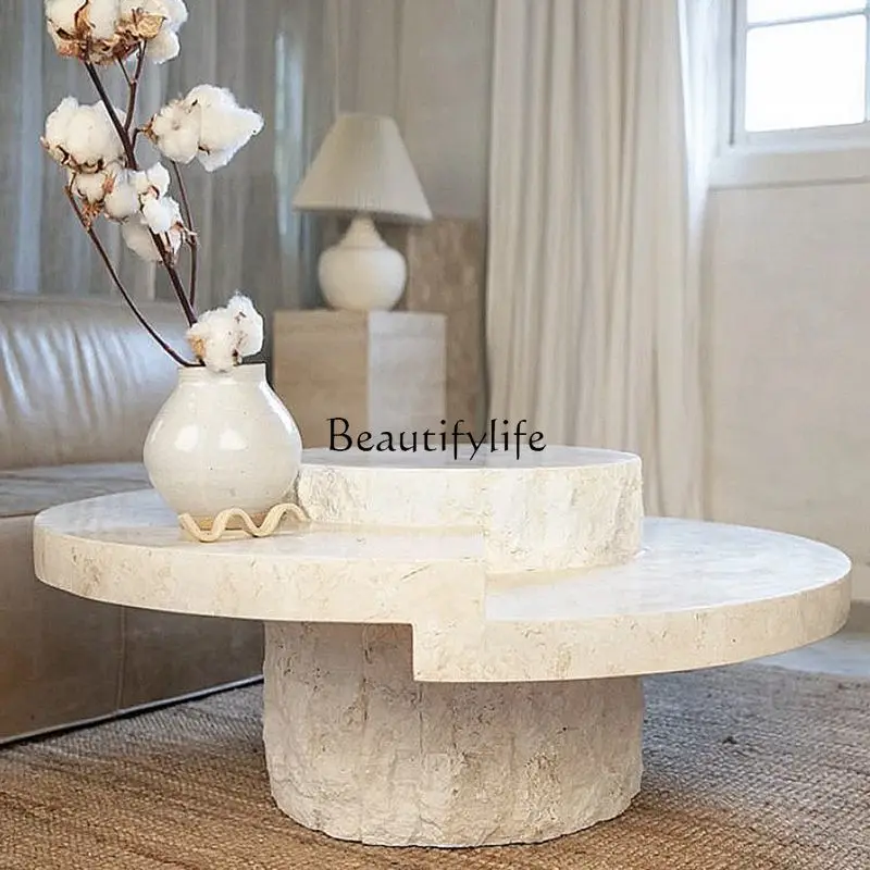 Natural Marble Simple round Coffee Table Design Art round Table