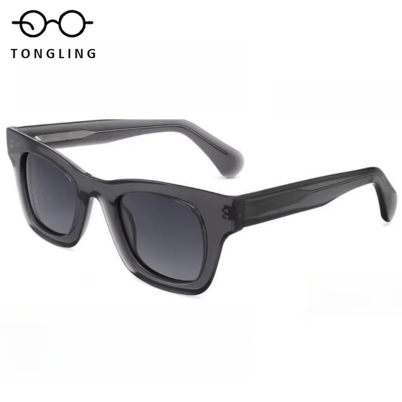 New Men Thickened Texture Personalized Top-Notch Designer High-Quality Acetate Women Fashion Retro Fashion UV-Resistant Sunglass