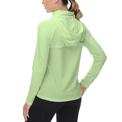 Bassdash Women Casual Hoodie UPF 50+ Long Sleeve Female Ourdoor Sweatshirt For Fishing Hiking Shirt Apple Green