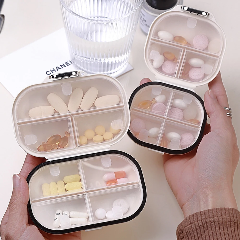 

Portable Mini Pill Box, Outdoor Travel Pocket-sized Compartmentalized Pill Storage Box with Sealed Moisture-proof Design