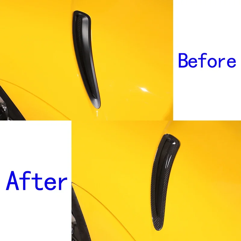 

For 2019-2022 Toyota GR Supra MK5 real carbon fiber car front hood vent decorative frame sticker exterior accessories