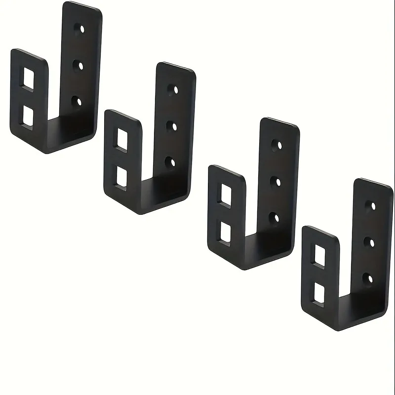 4PCS Heavy Duty Door Barrier Bracket, Reinforced Open Rod Support for 2x4 Boards, No Screws Needed
