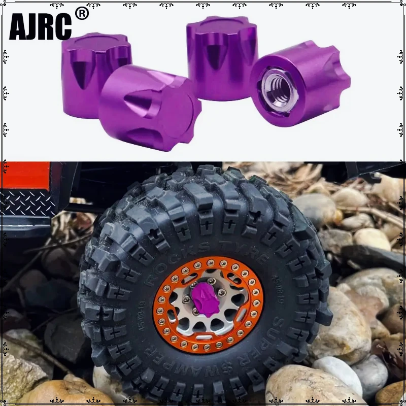 4pcs Cnc Aluminum Alloy M4 Nut Wheel Rim Hat Cap for 1/10 Rc Crawler Traxxas Trx4 Trx6 Slash D90 D110 Scx10 Rc Tamiya Yokomo Hsp