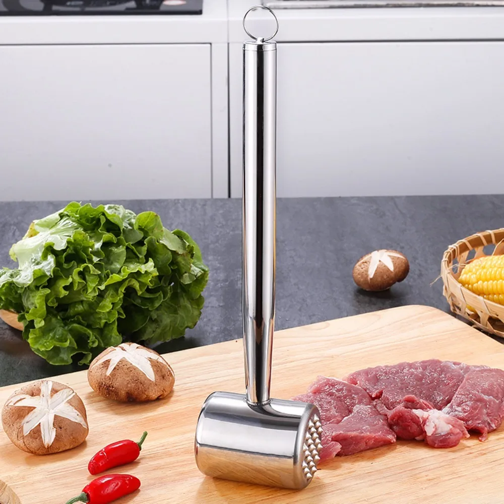 Stainless Steel Dual-head Use Meat Tenderizer Hanging Corrosion-resistant Meat Beat Hammer Professional Rust-proof Meat Knocker