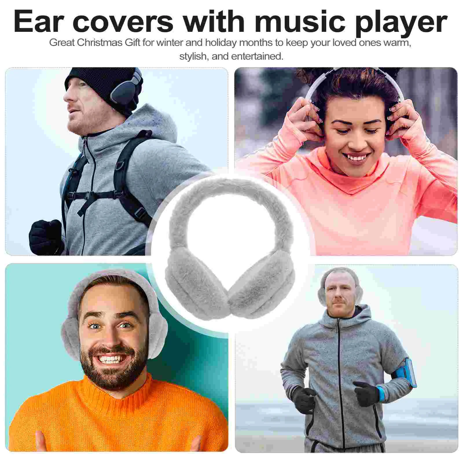 Electric Earmuff Wireless Headphone Plush Warmers Covers with Music Player