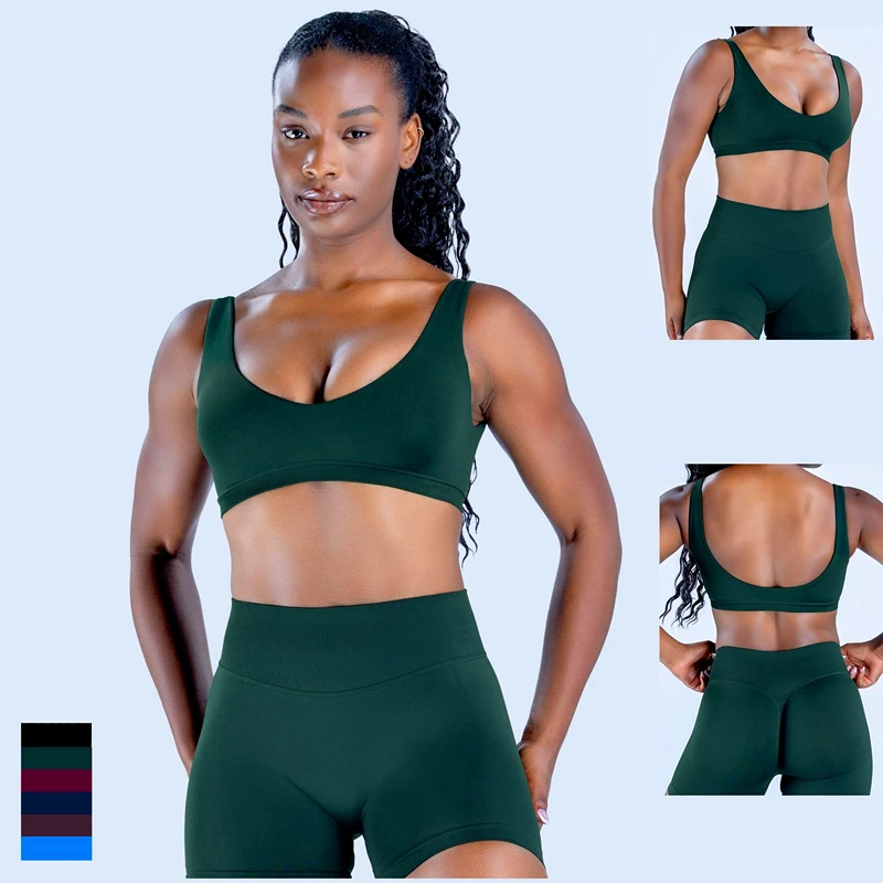 

Women's Impact Scoop Back Bra Short Set Gym Yoga Workout Fitness Active Wear Short Sleeve Top T-Shirt Outdoor Activity Clothes