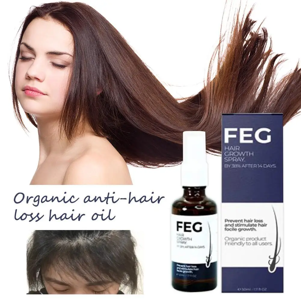 

50ml FEG Original Organic Hair Growth Spray Anti Hair Loss Treatment Oil For Thicker Longer Hair Hair Nourishment