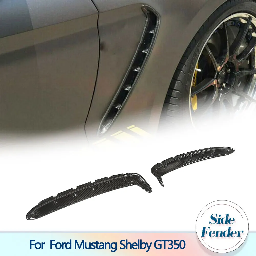 Сухая накладка на переднее боковое крыло из углеродного волокна для Ford Mustang Shelby GT350 2019 2020, крышка вентиляционных отверстий на крыло