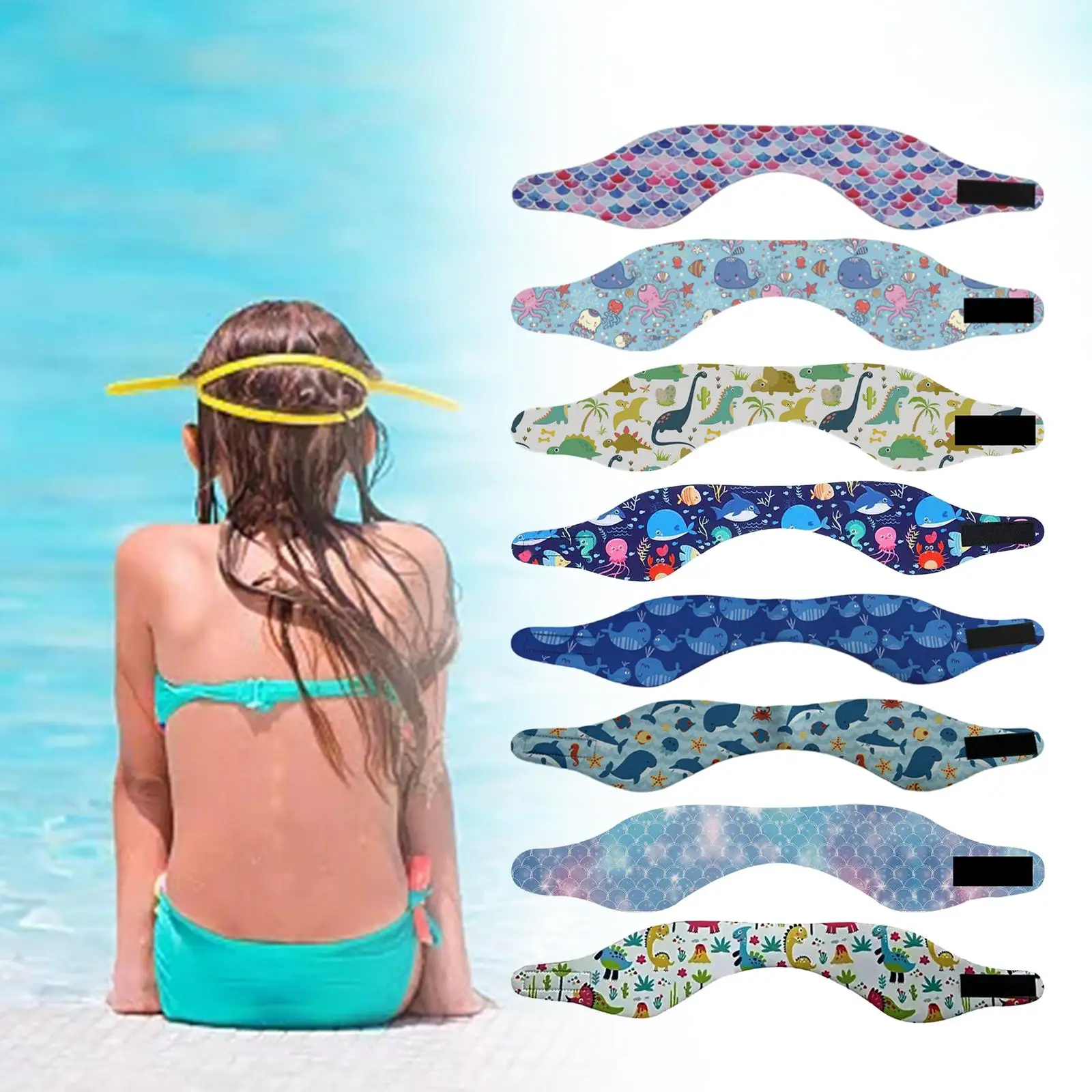 Adjustable Swimming Headband for Kids Adults Children Neoprene Swimmers Waterproof Ear Hair Band for Men Women