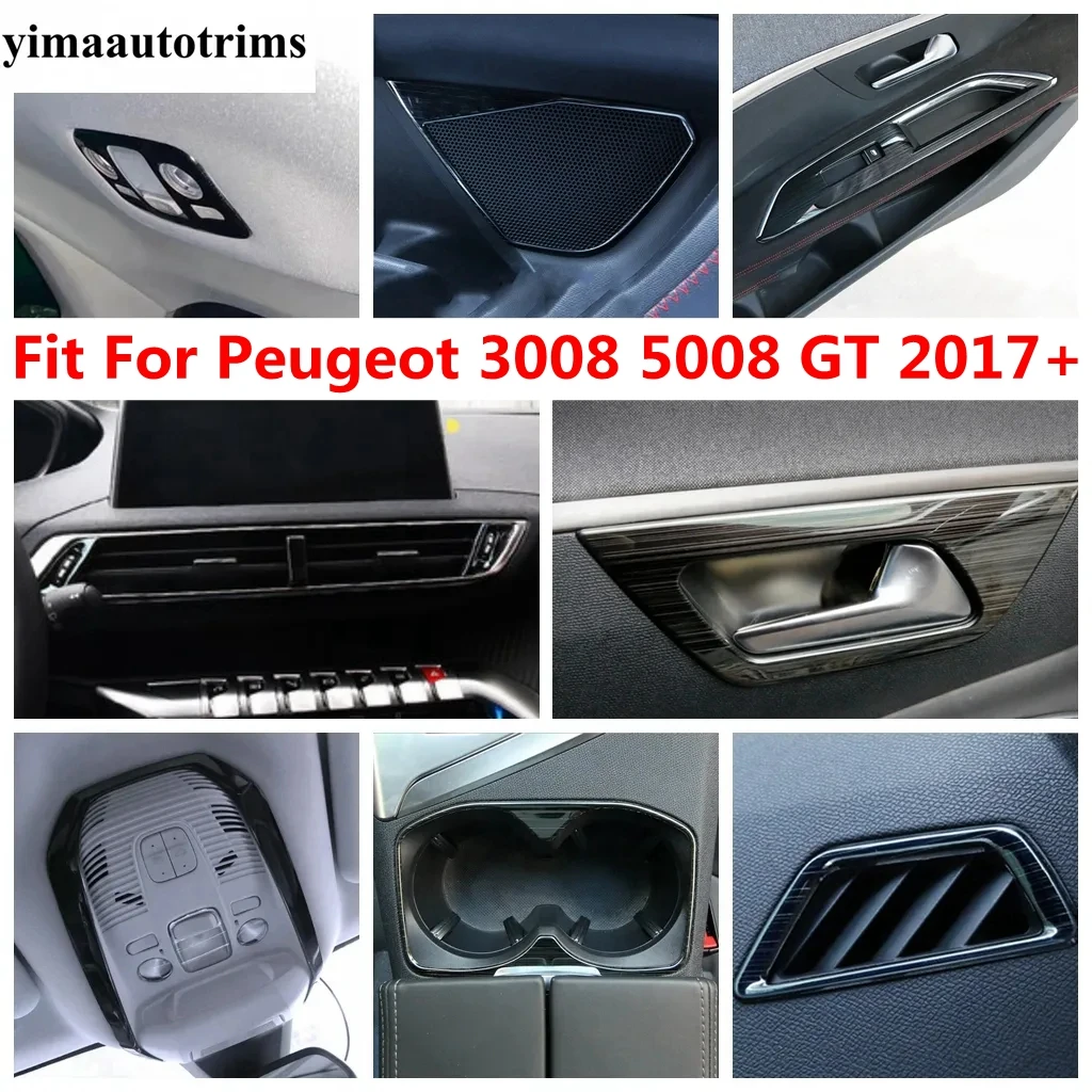 

Water Cup Panel / Door Speaker / Handle Bowl / Glove Box Cover Trim For Peugeot 3008 5008 GT 2017 - 2023 Accessories Interior